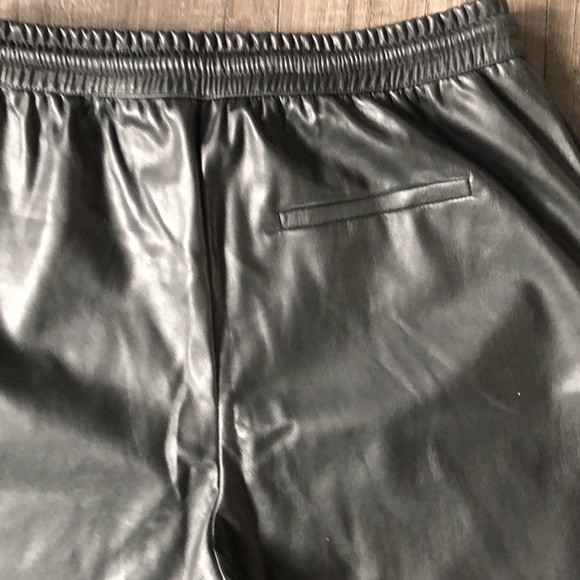 ZARA Faux Leather Joggers, Black, Size M - Picture 4 of 4